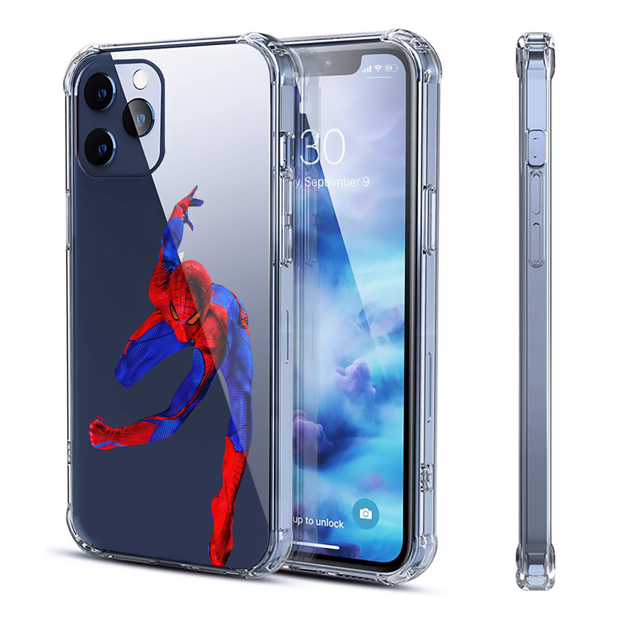 （画像用） Spider Man スパイダーマン 【iPhone 12シリーズ対応】透明スマホケース（クリアソフトケース）